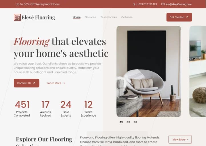 Step 2: Branding and content integration - Flooring Website Process
